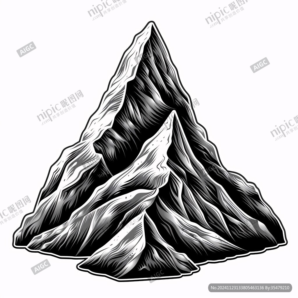 线描山峰