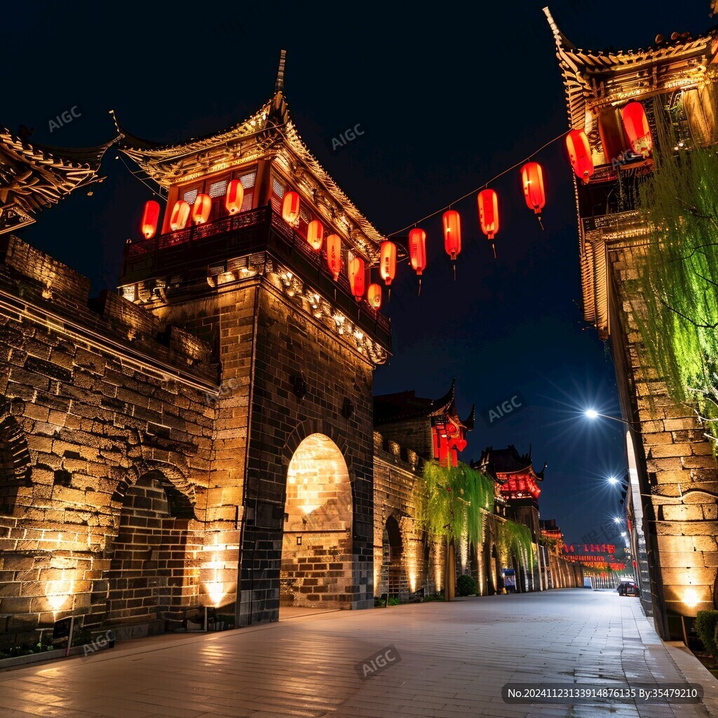 古城门夜景