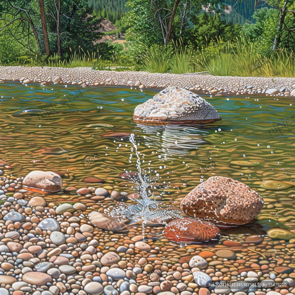 鹅卵石水景