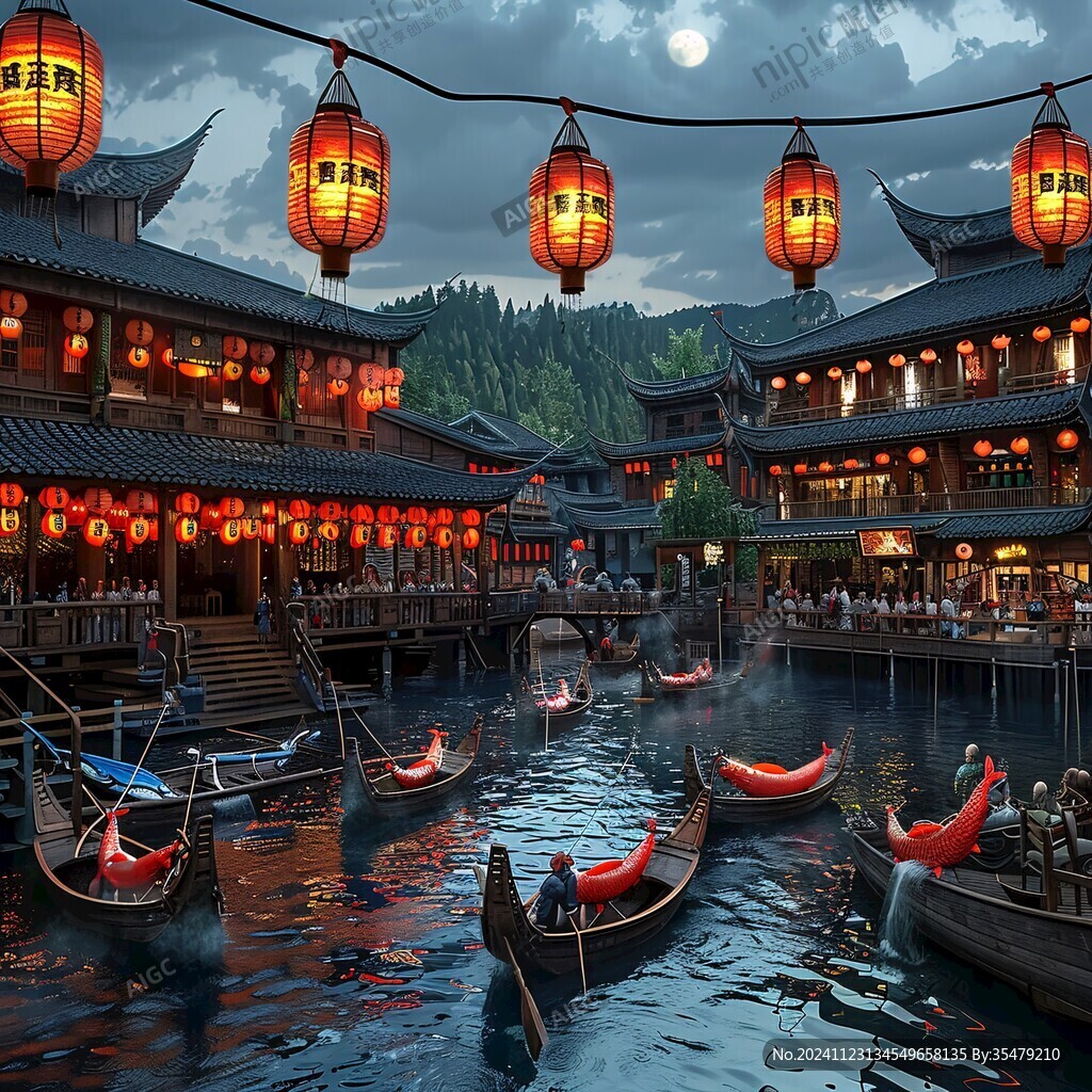 古代水上集市