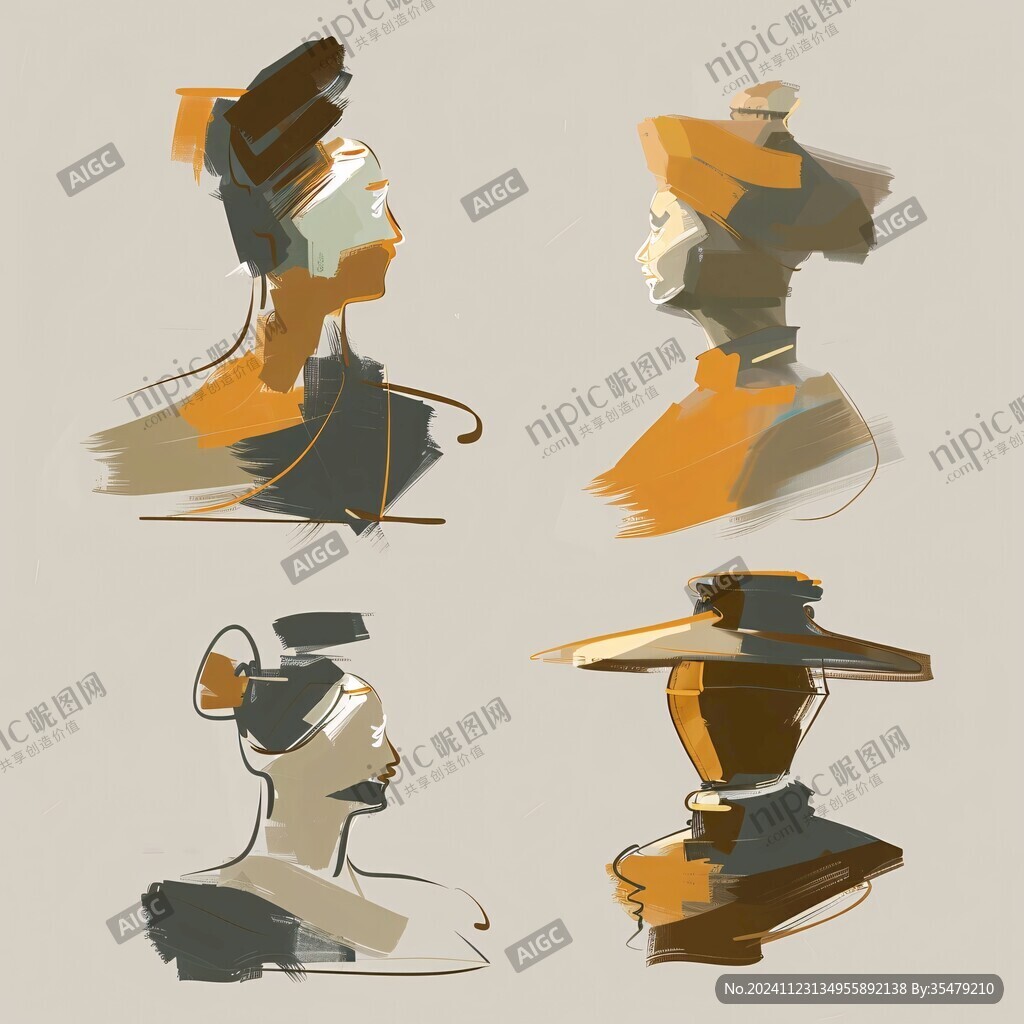 人物抽象插画