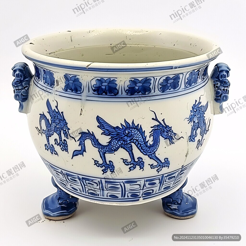 青花瓷双龙纹缸