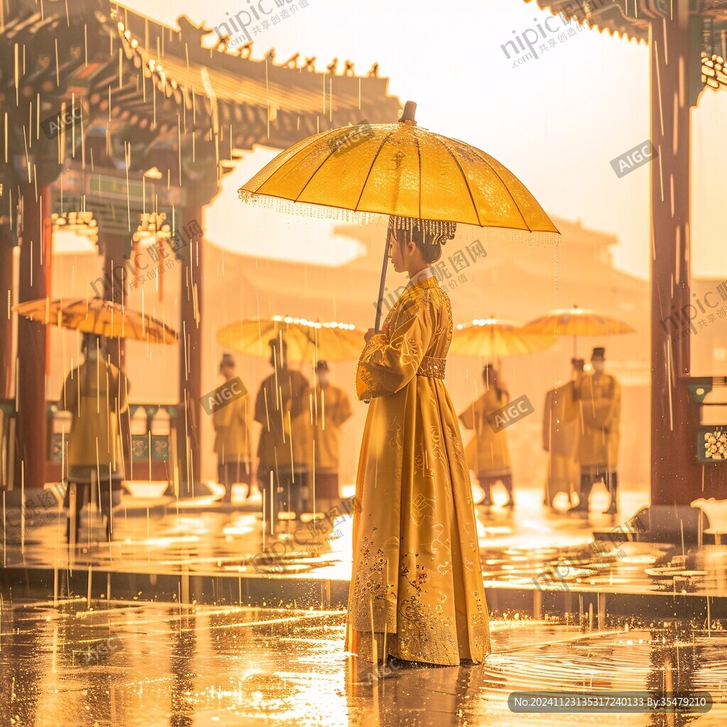 雨中的故宫