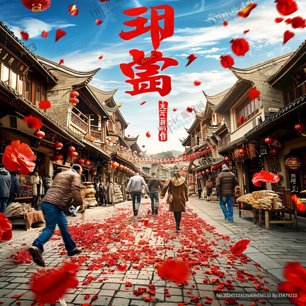 历史古镇喜庆
