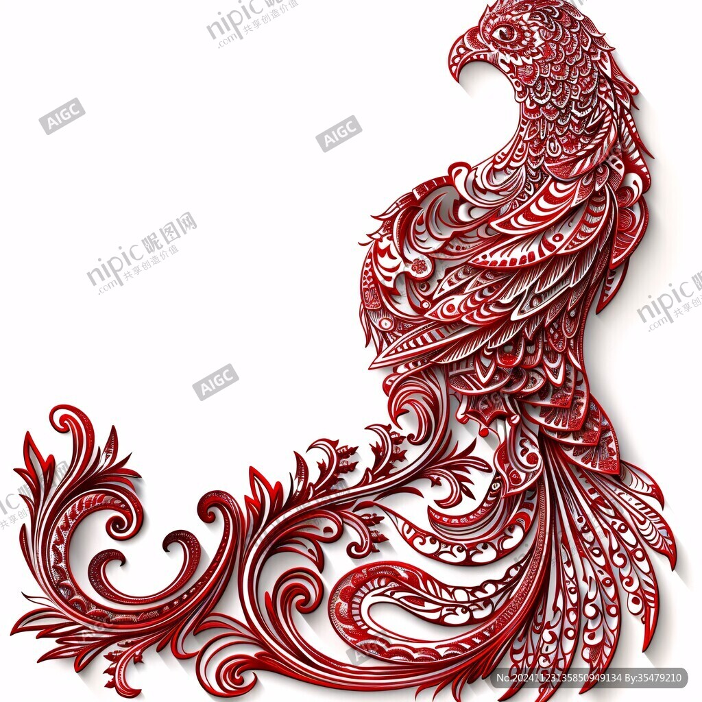 鸡字剪纸设计