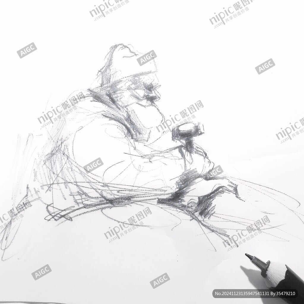 手绘李白