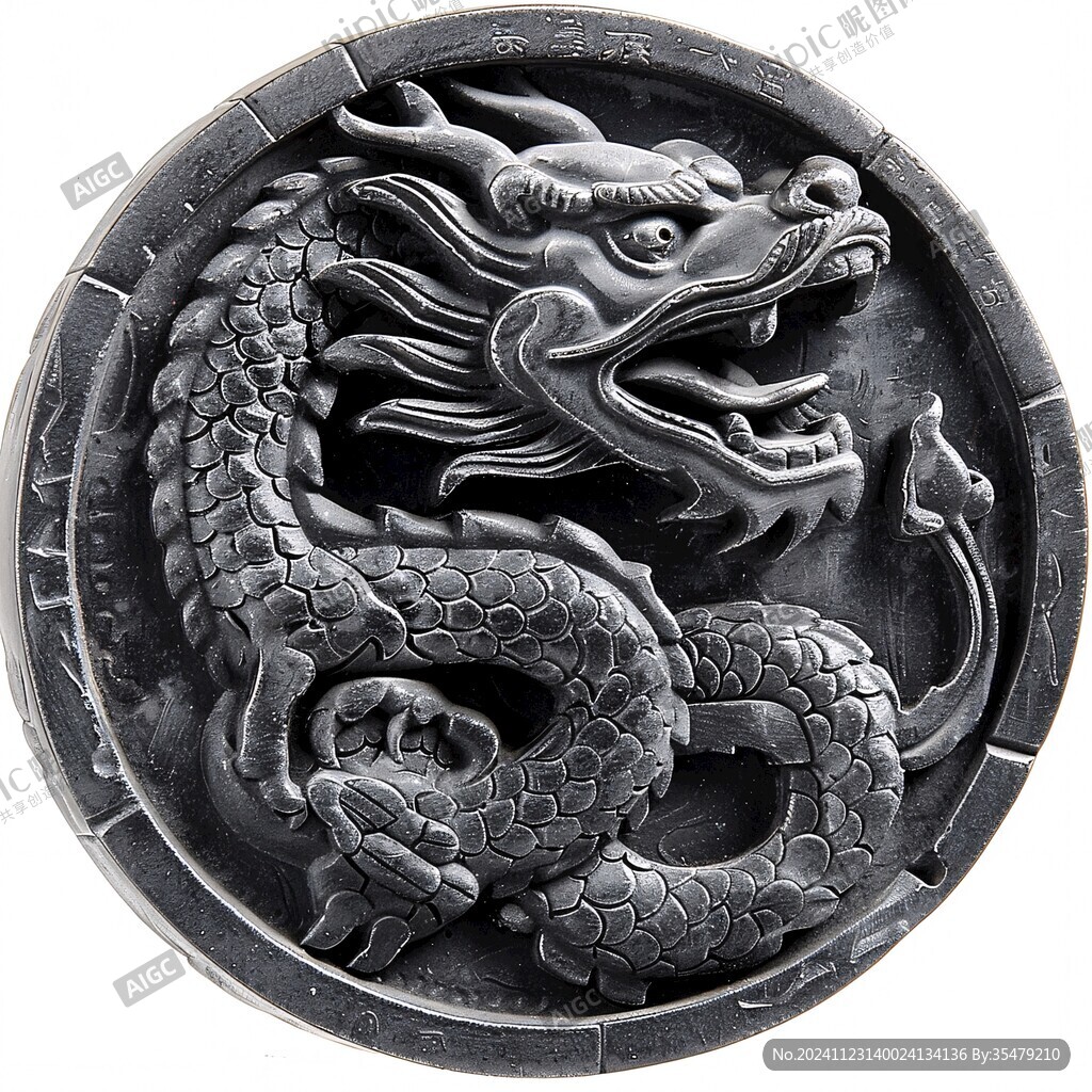 蓝地天龙纹