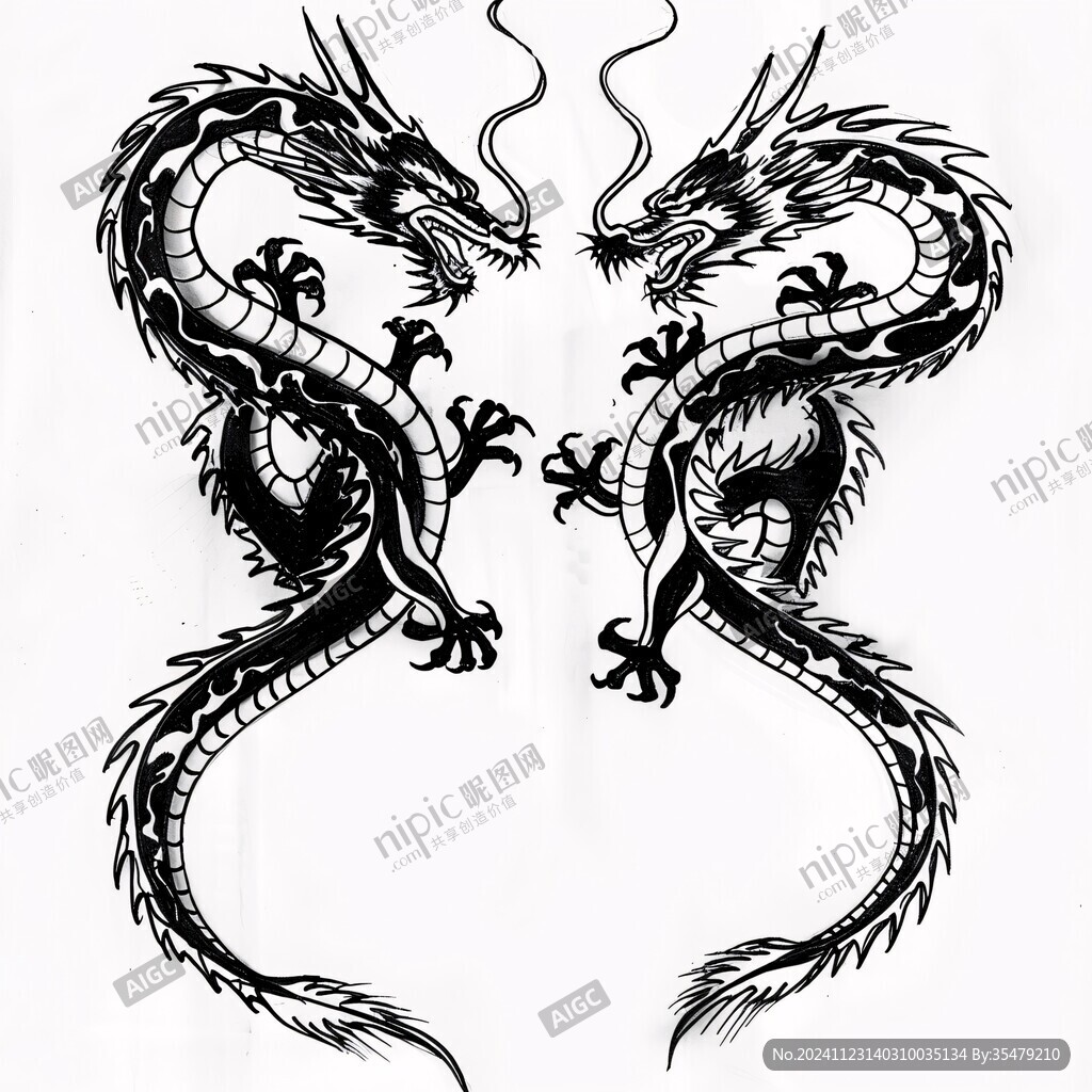 行龙水龙正龙图腾龙纹