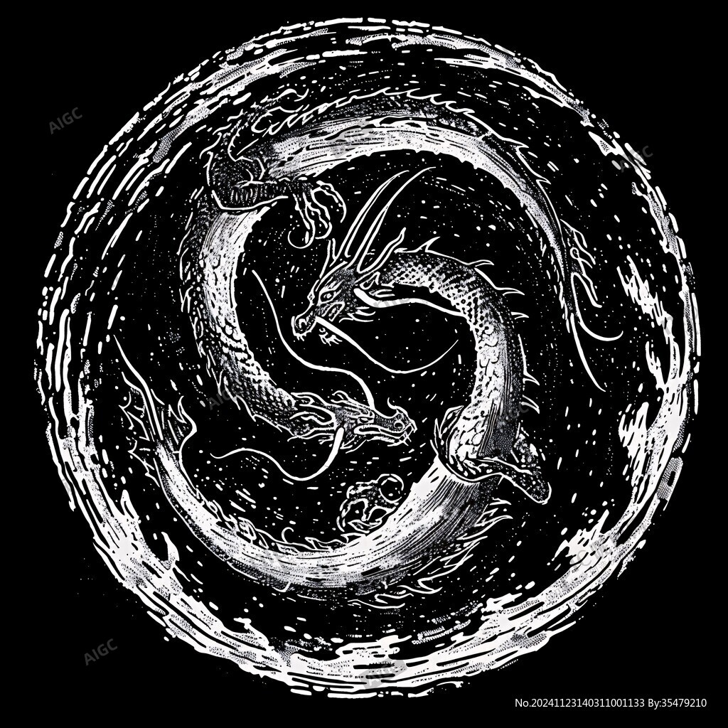 圆形龙插画
