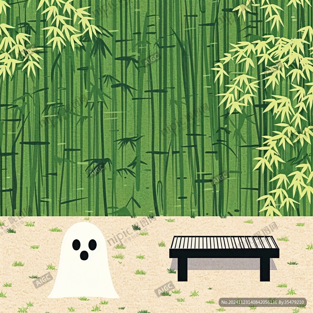 竹林背景插画