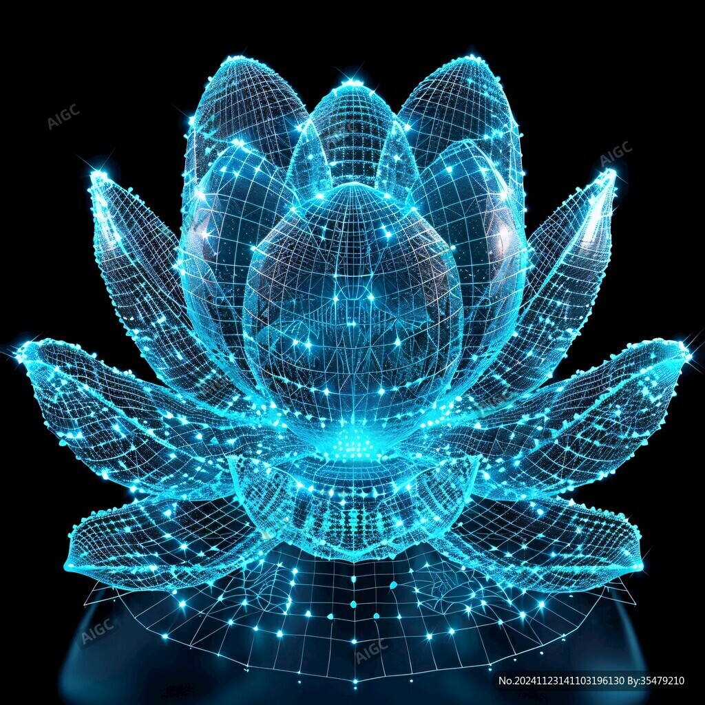 低多边形荷花