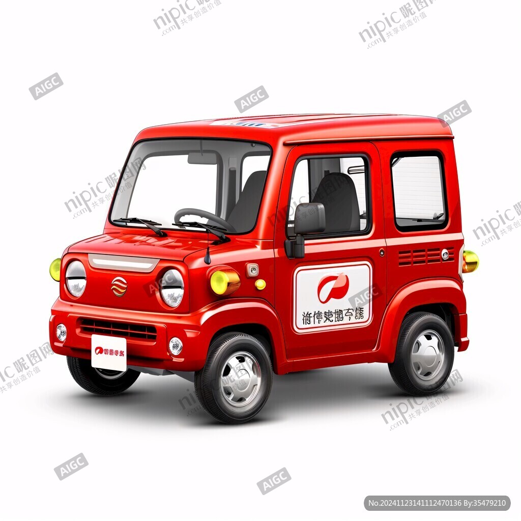 红色面包车模型