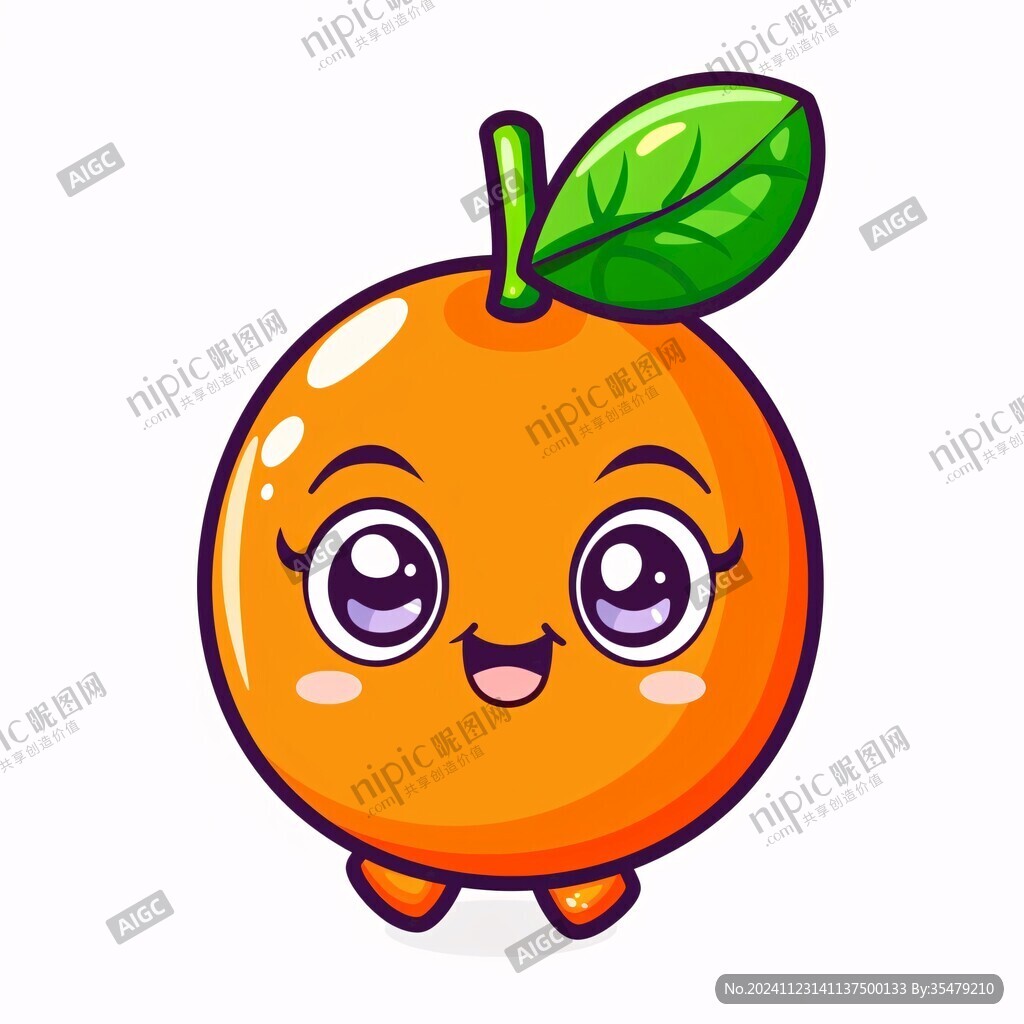 卡通柑橘人物logo