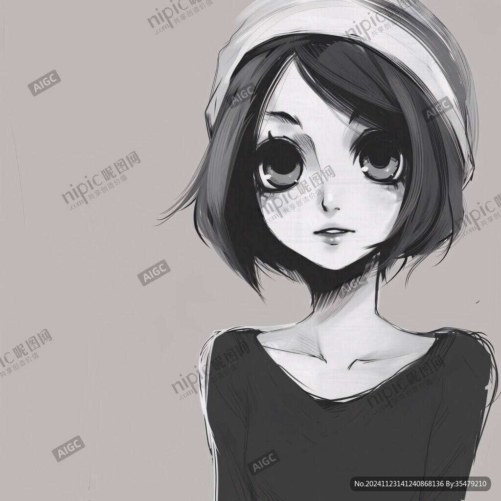 黑白色q版