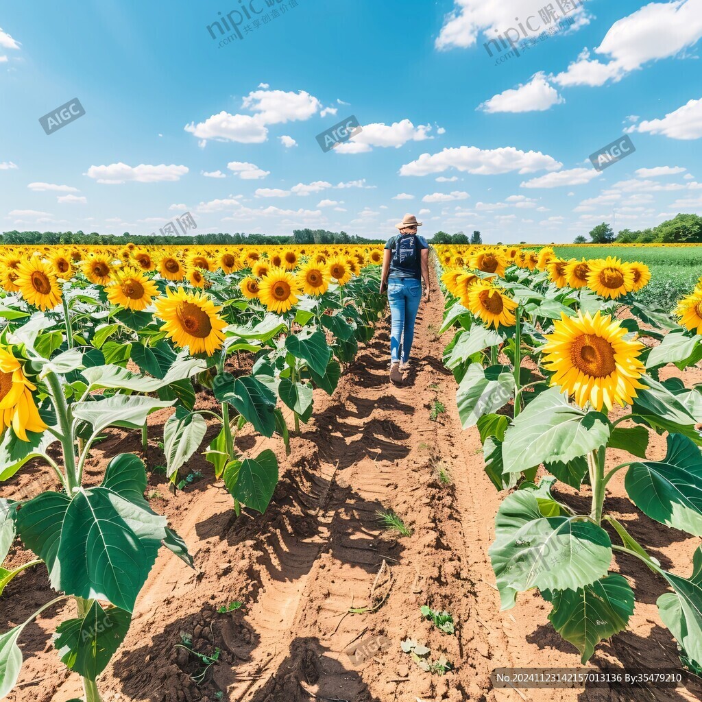 葵花地里的女人