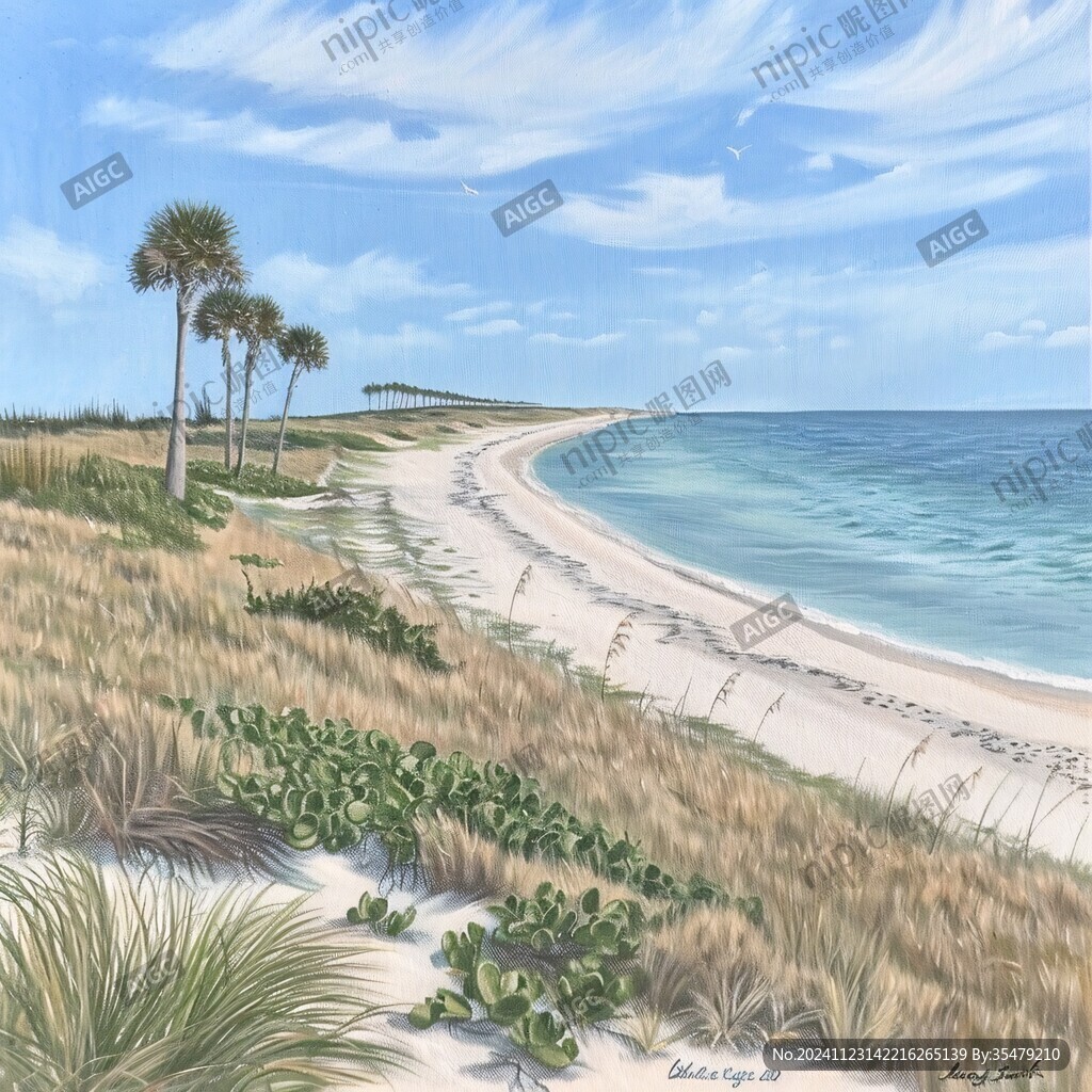 海滩风景画