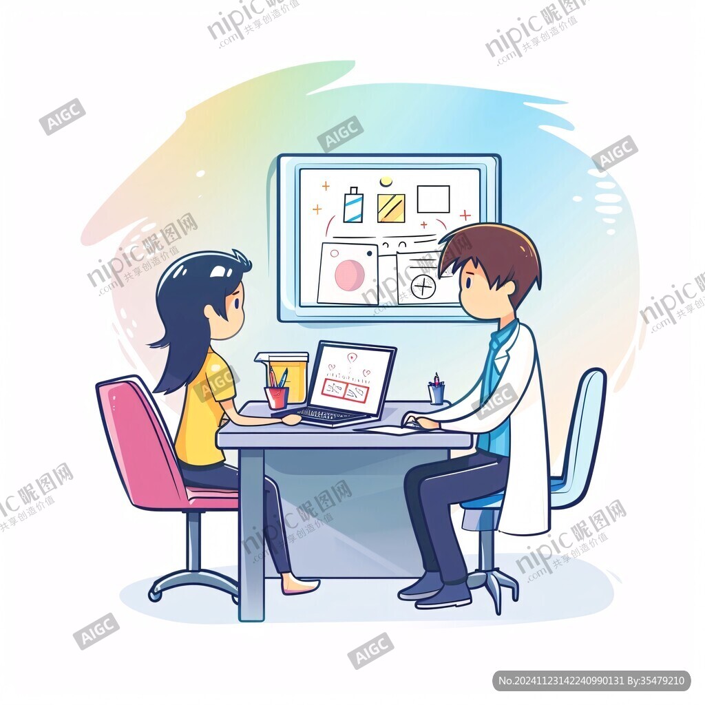 医生会诊插画