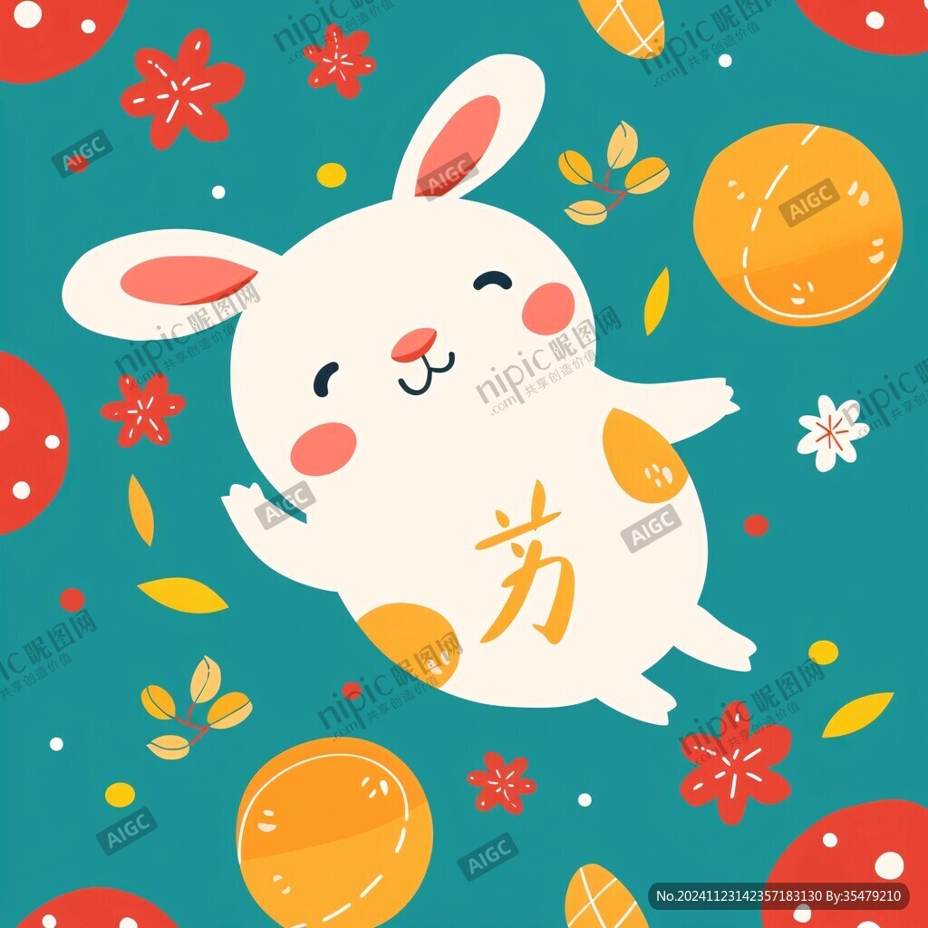 卡通生肖兔插画