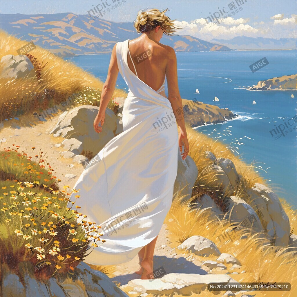 美女背影无框画