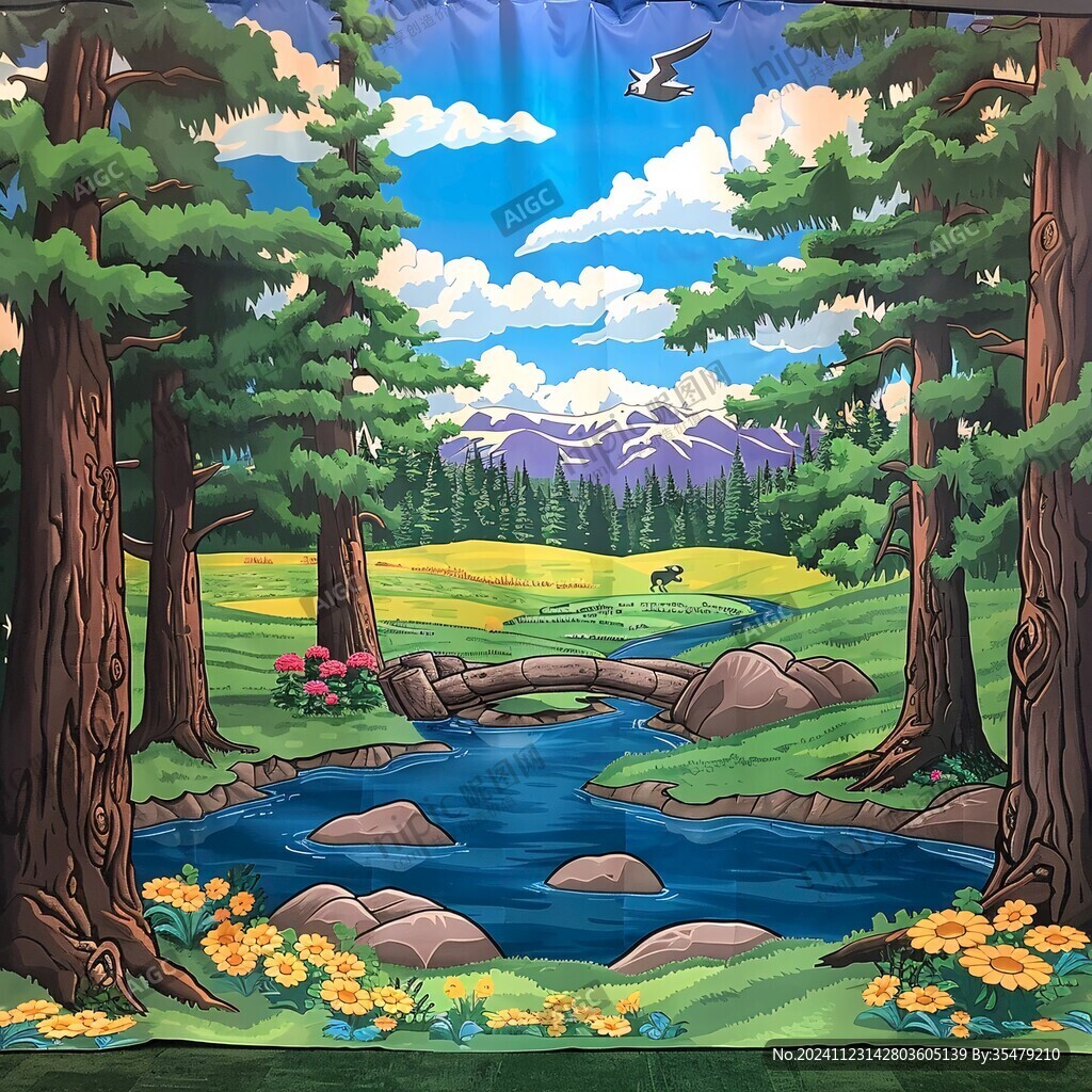 卡通森林壁画