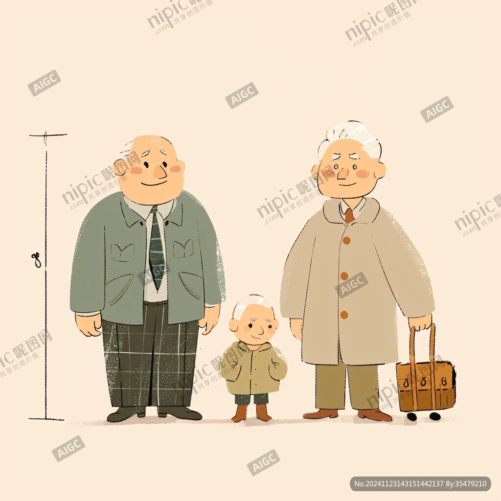 卡通爷爷奶奶