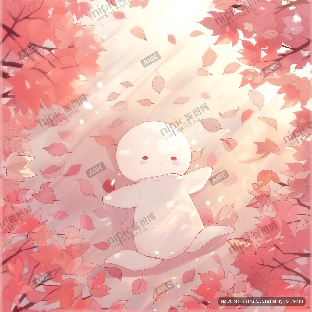 秋天治愈插画