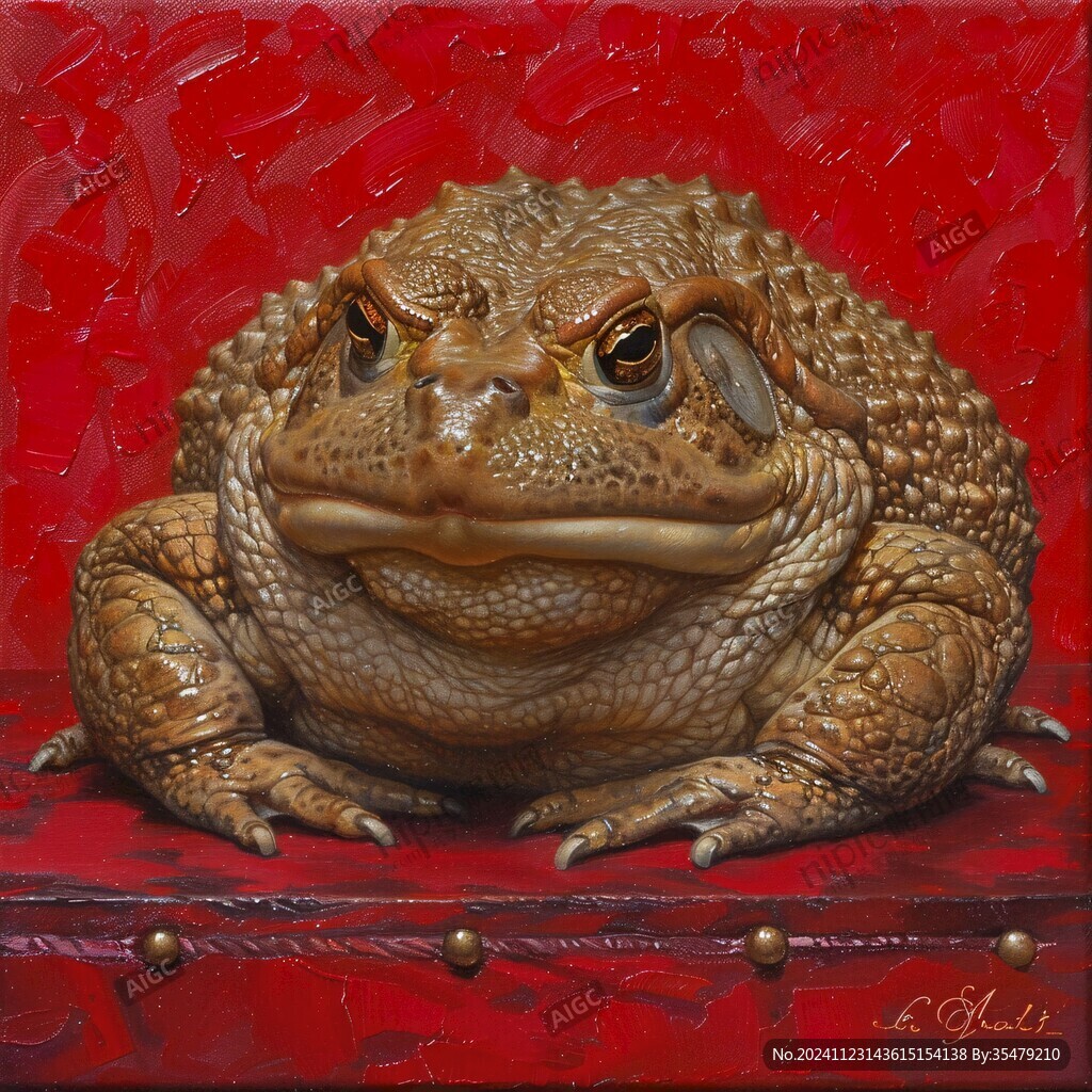 爬行动物油画