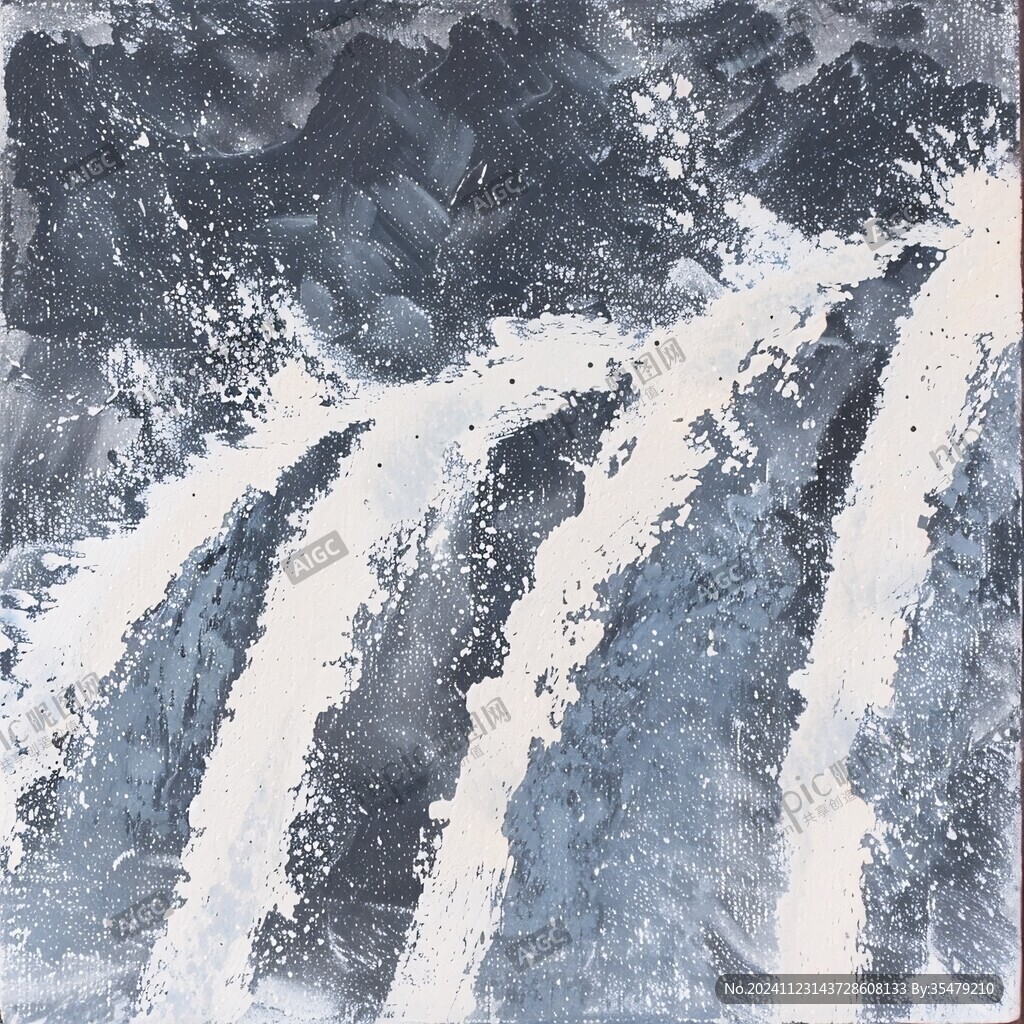 雪山抽象画