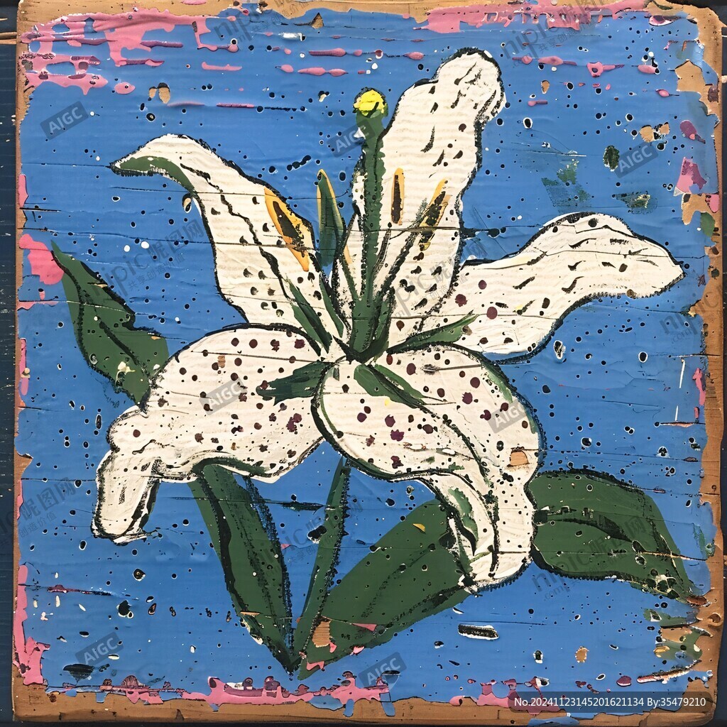 百合花版画