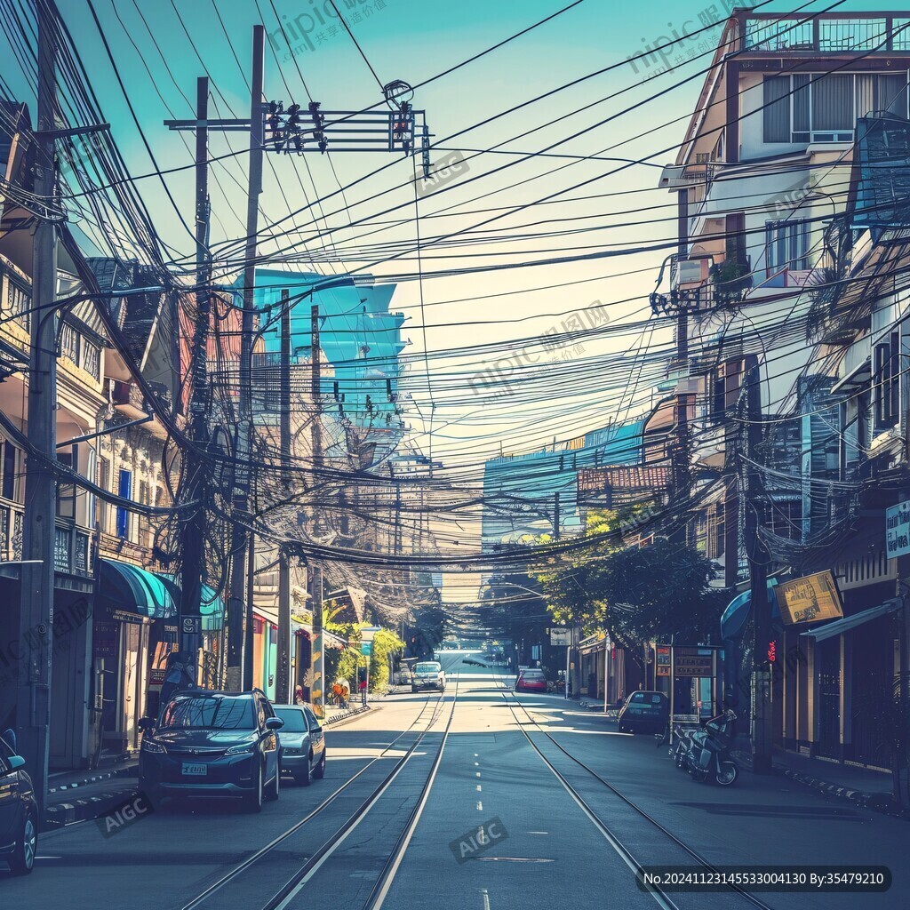 纵横交错的电线