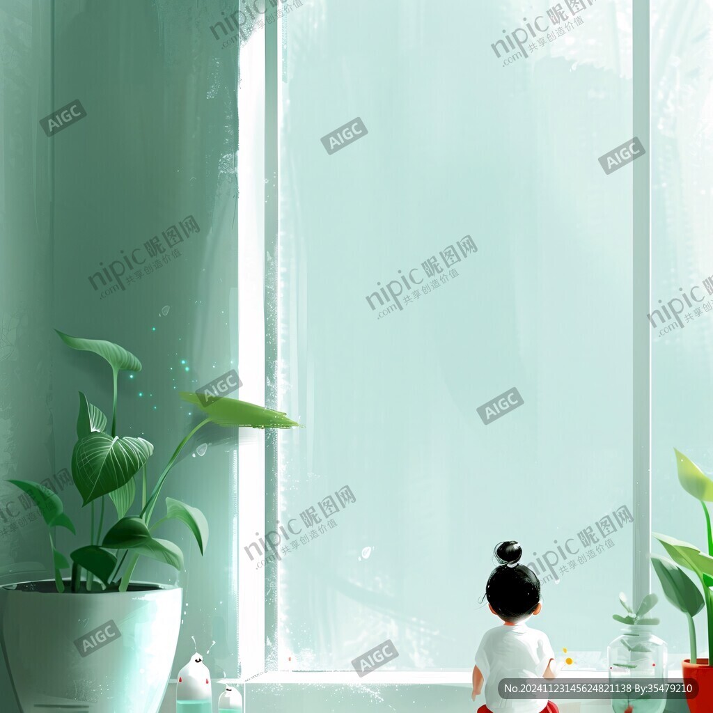 窗台插画