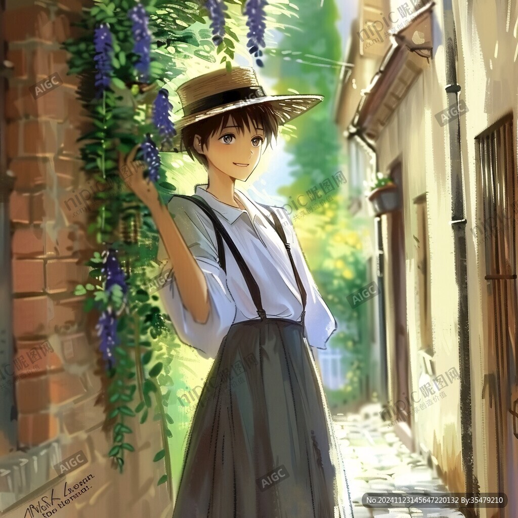 唯美男生插画