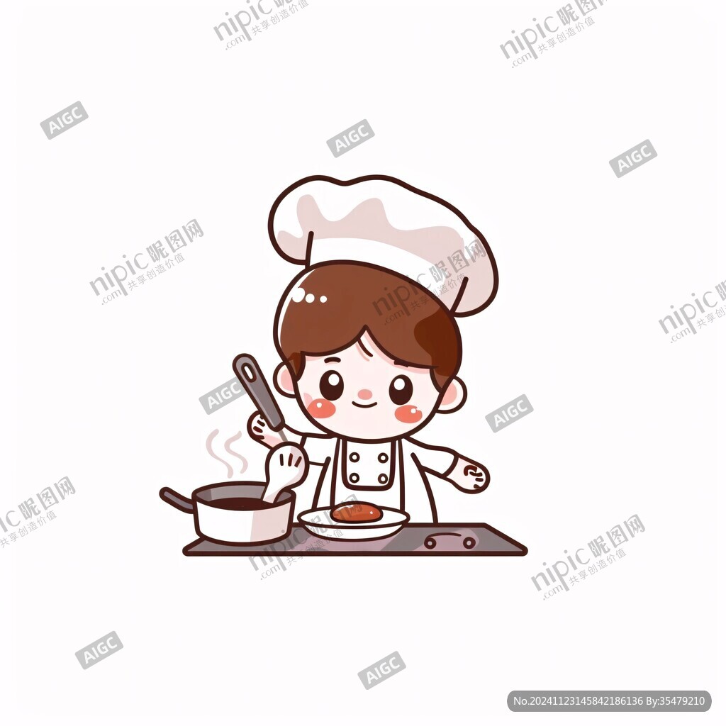 做美食男孩插画