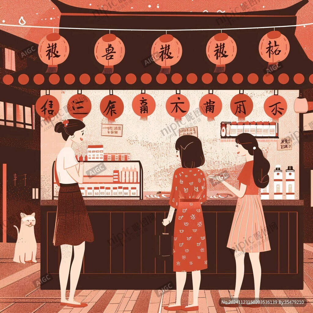 年糕店插画
