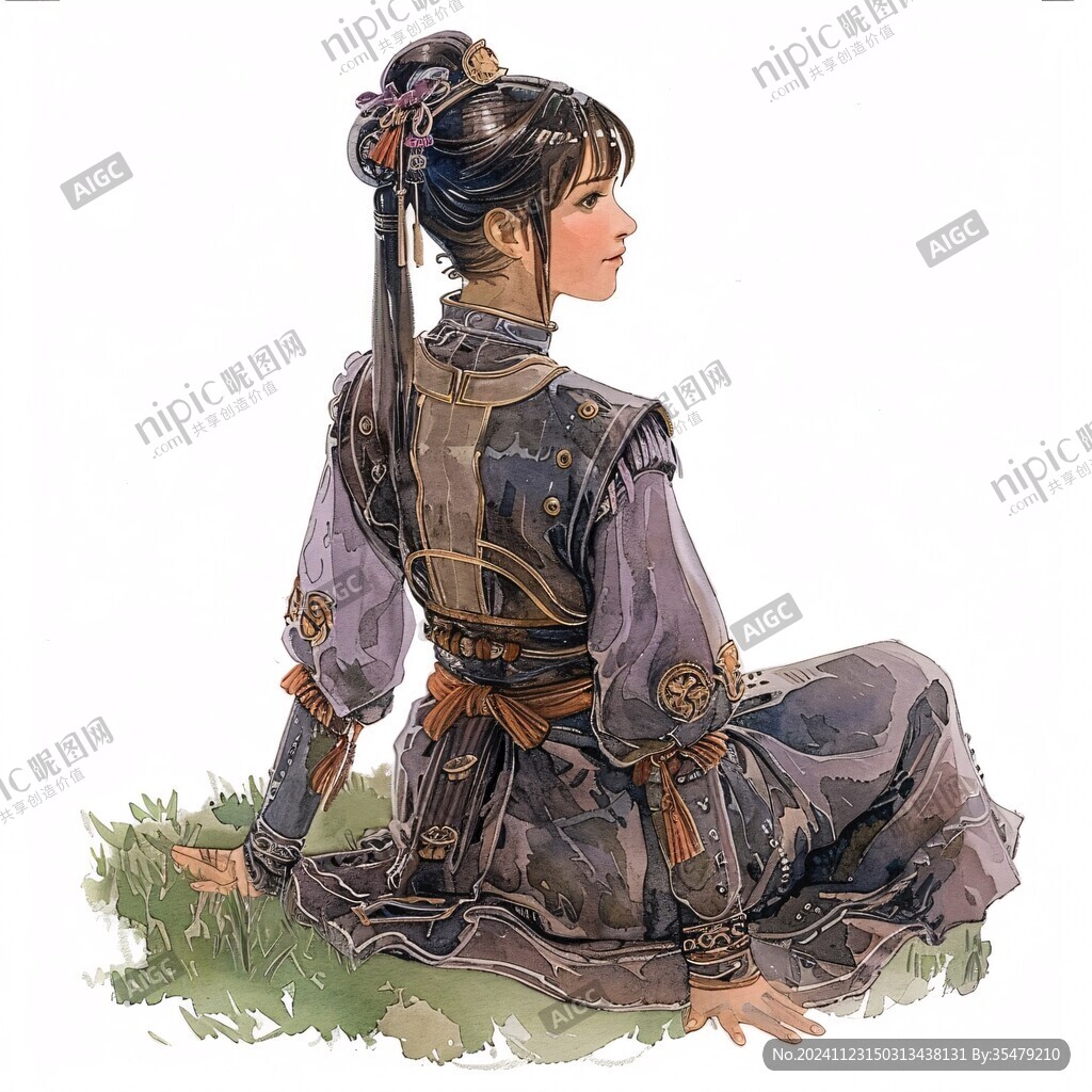 蒙族少女插画