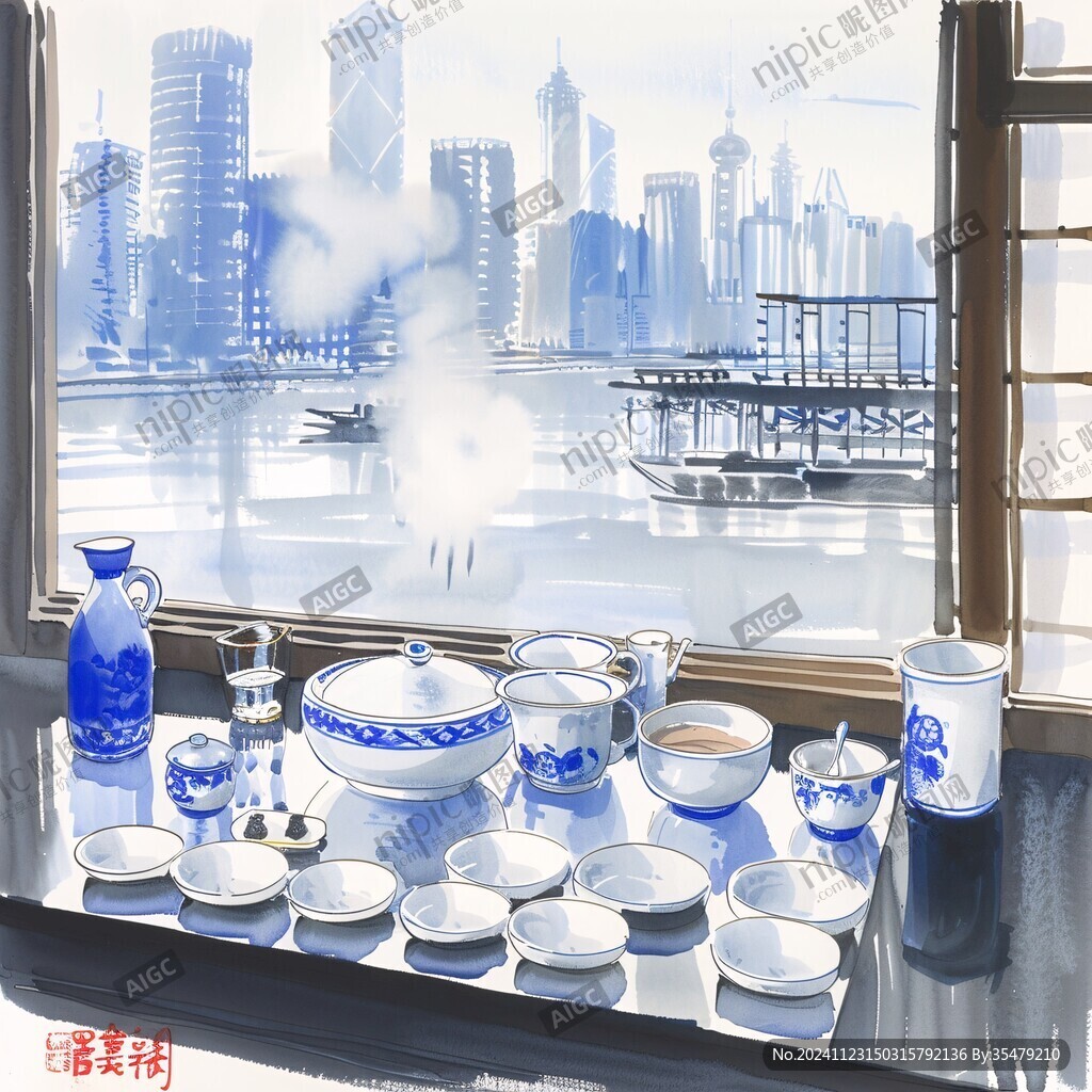 茶馆插画