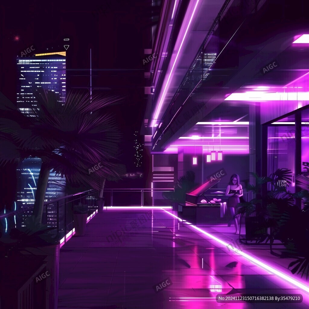 场景赛博插画