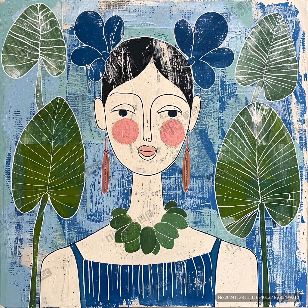 基诺族女孩插画