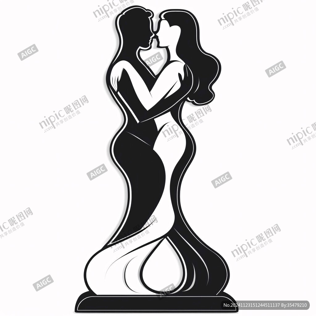 美女剪影logo