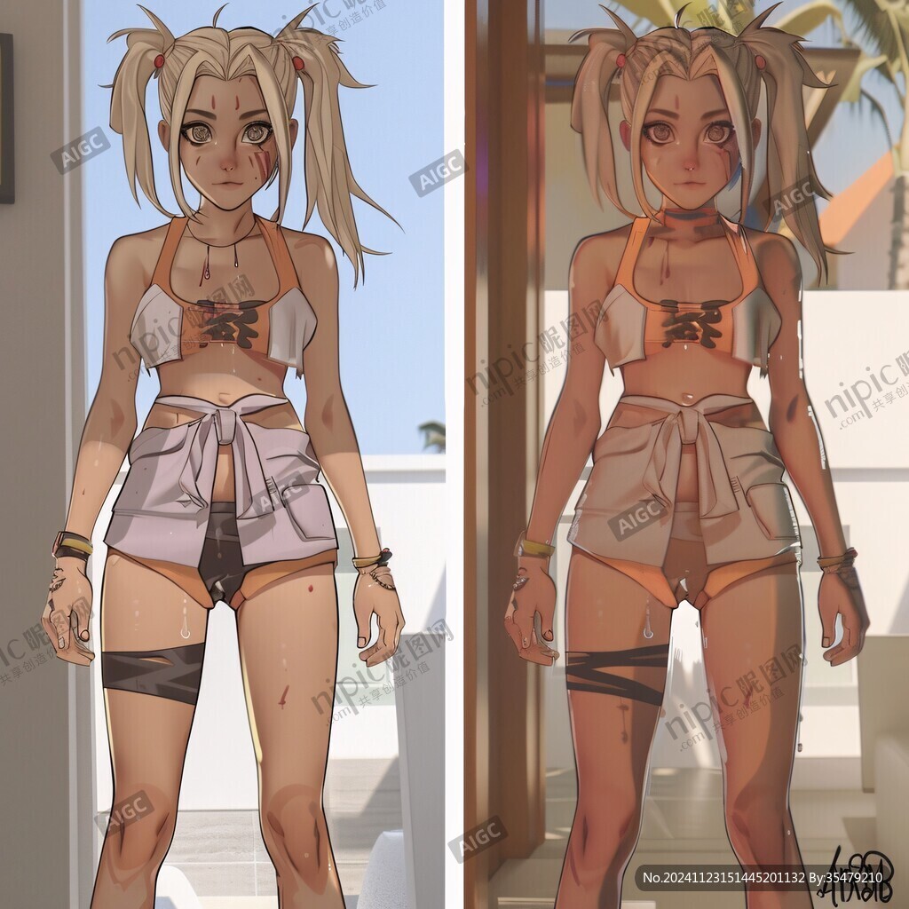 高精女孩原画稿