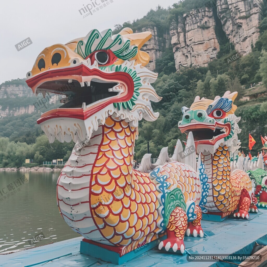 龙雕刻游船