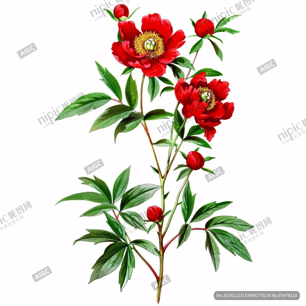 芍药免扣素材