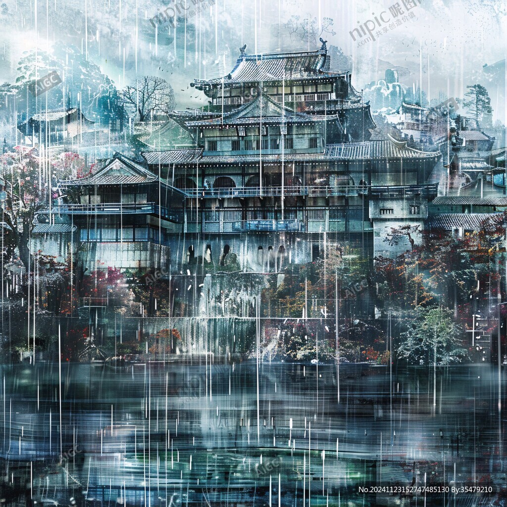 烟雨楼插画