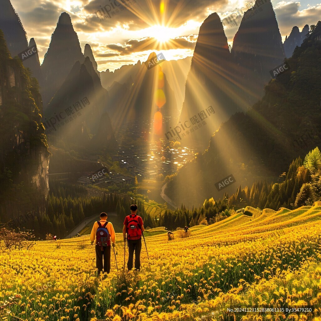 广西都康乡全景日出