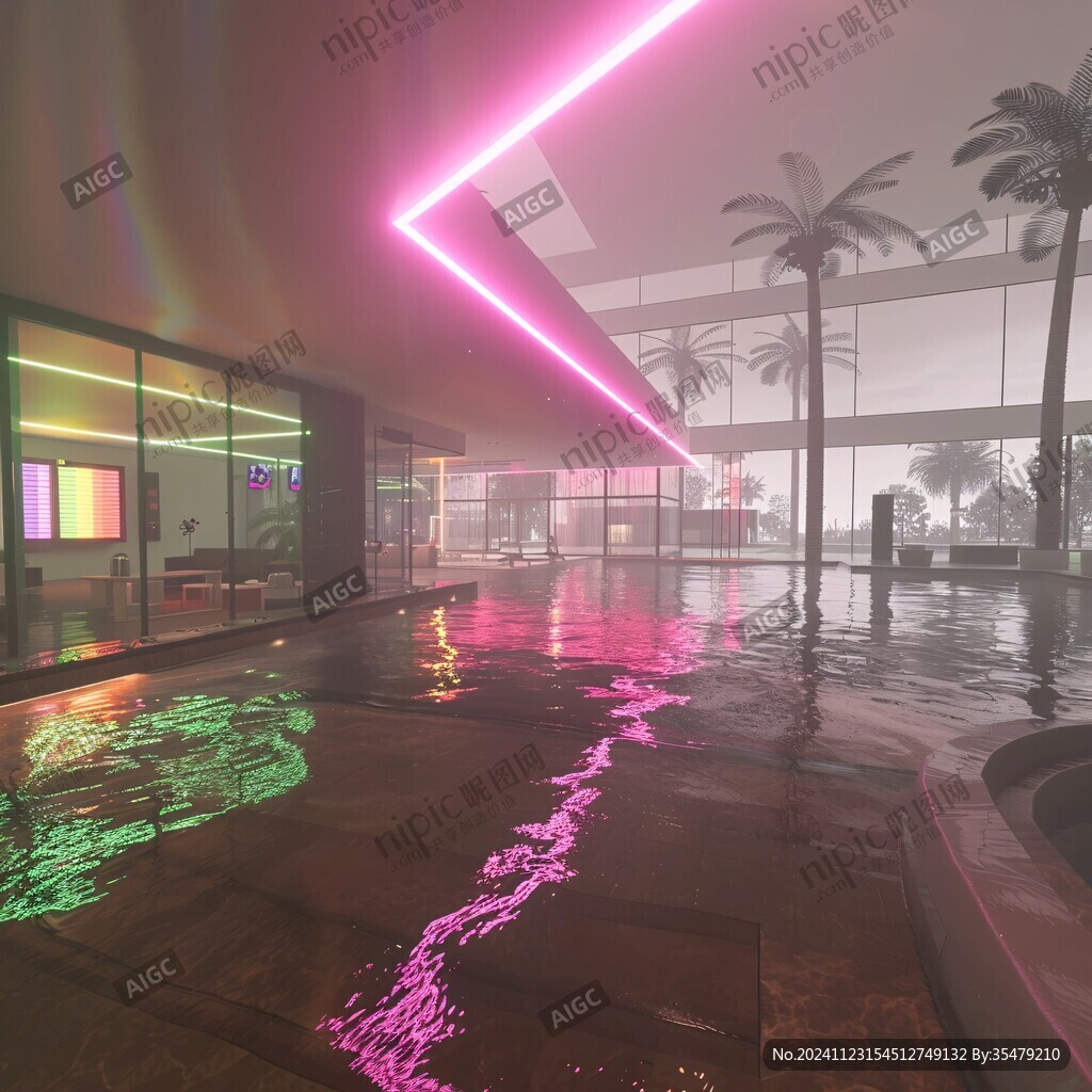 粉红色的游泳池