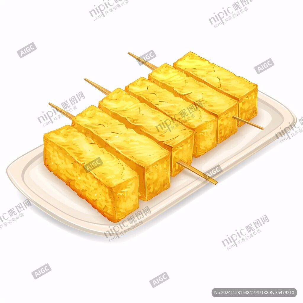 烤面筋插画