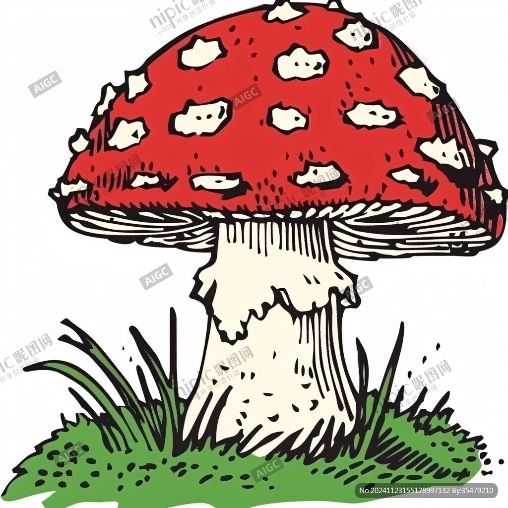 红菇插画手绘