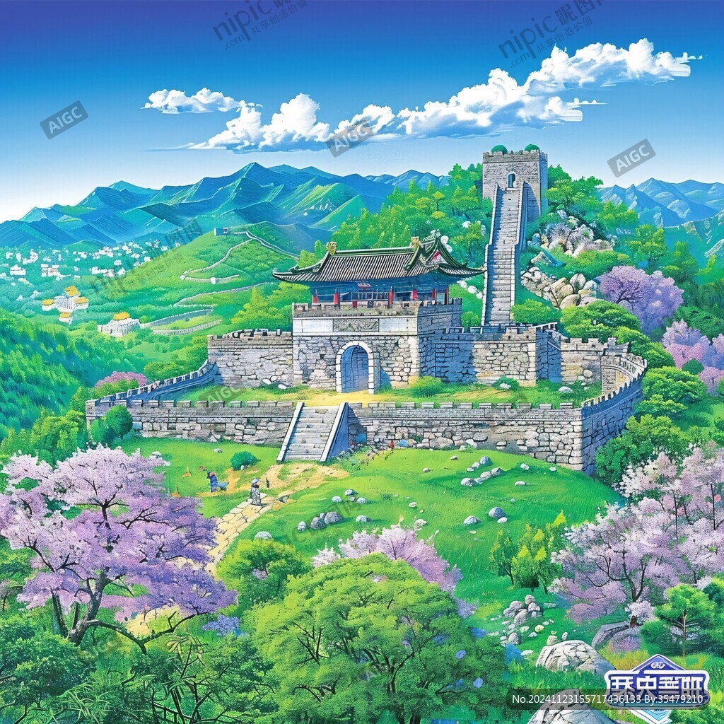 长城风景插画