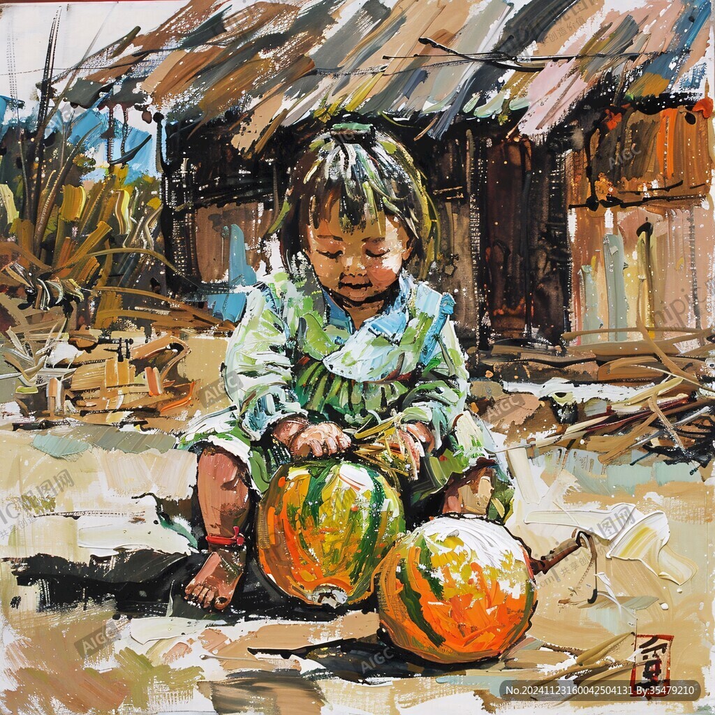 小朋友油画