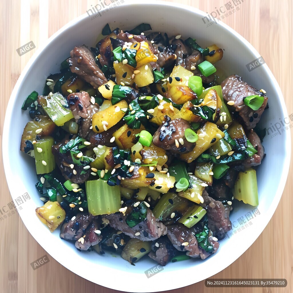芒果炒牛肉粒